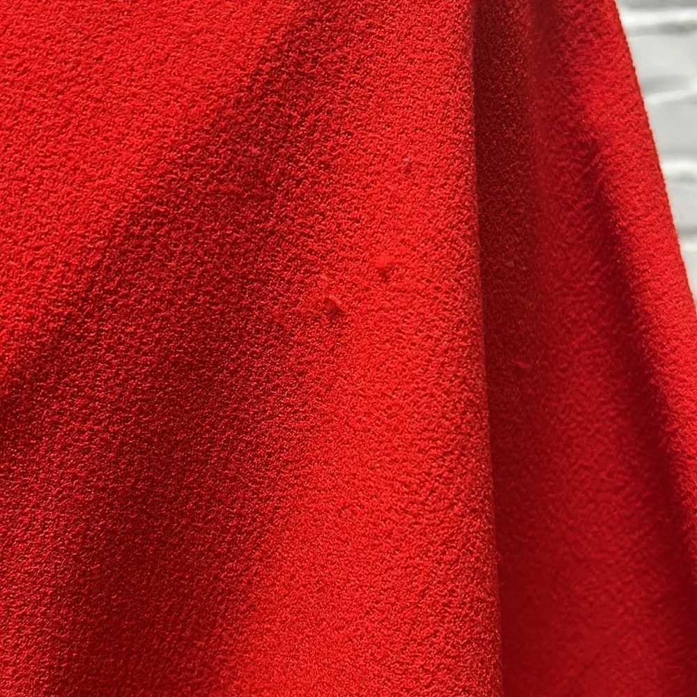 🟠 ASOS Petite Chic Red-Orange Crepe Midi Dress, size 8 - Picture 9 of 11